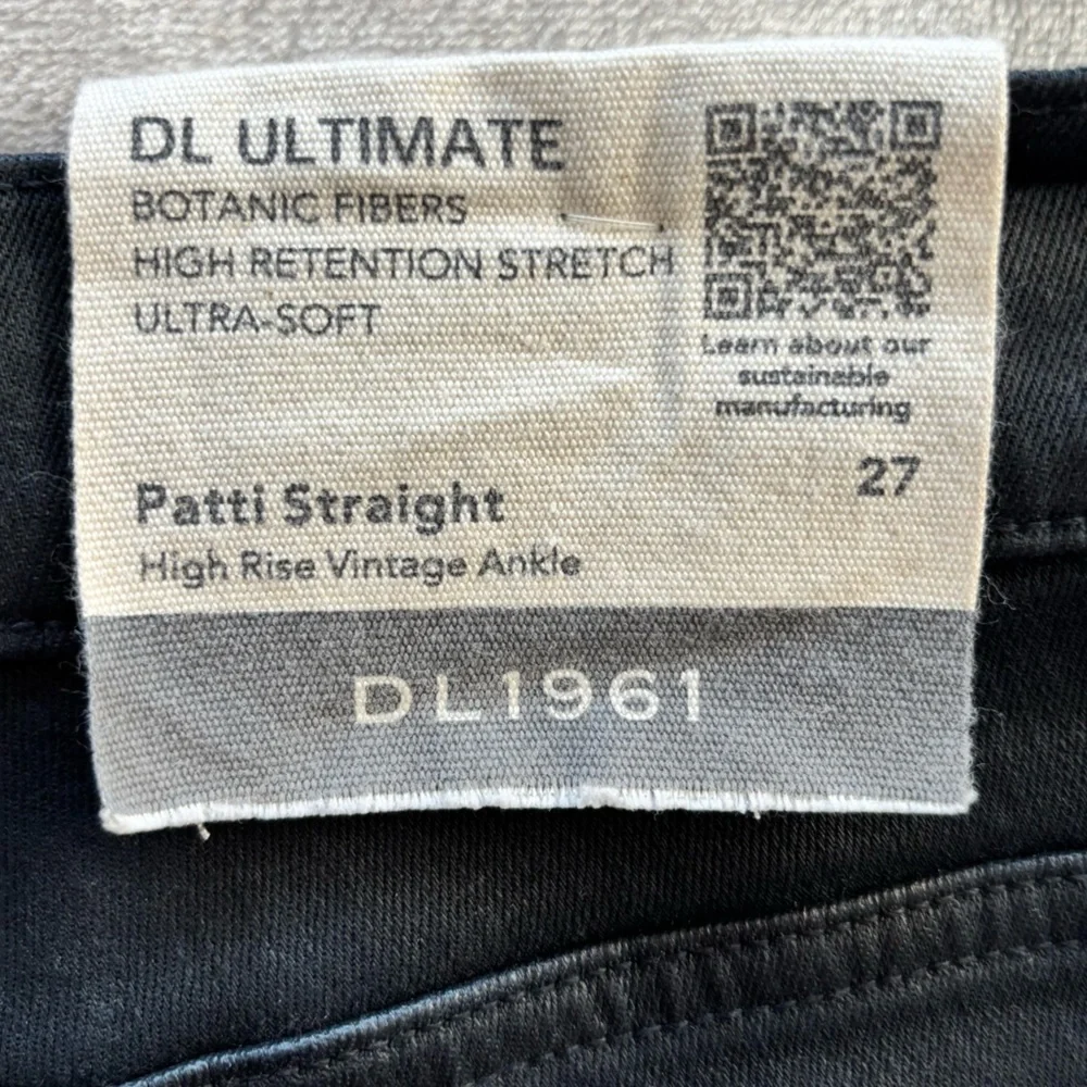 DL1961 Patti Straight High Rise Vintage Ankle Black Coated Vintage Jeans--27 - Picture 12 of 16